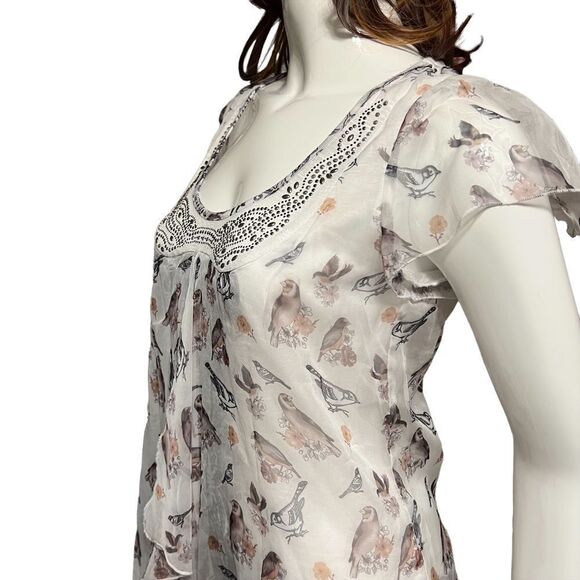 Live and Let Live Animal print Sheer Studded  Scoop Neck PM - Picture 2 of 14